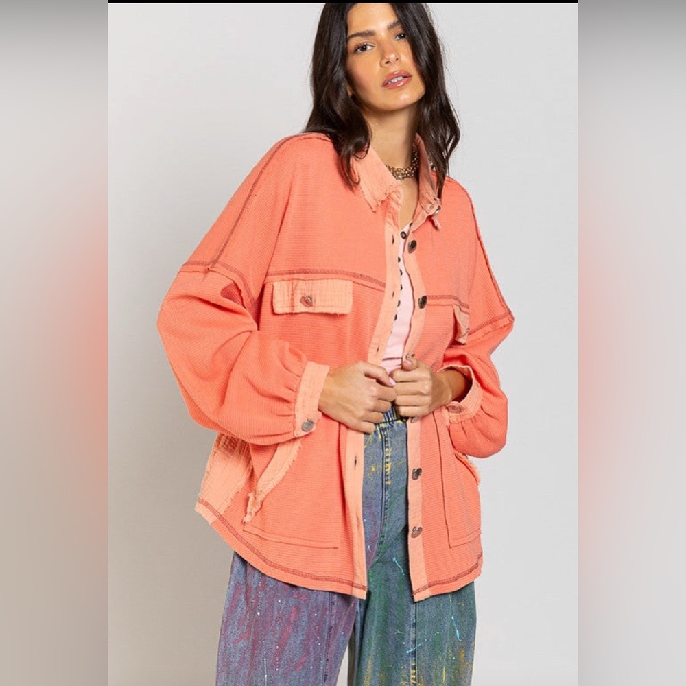 POL Women's Peach Utility Jacket